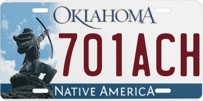 OK license plate 701ACH