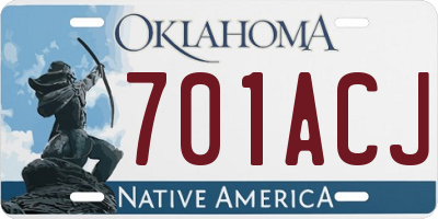 OK license plate 701ACJ