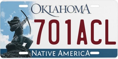 OK license plate 701ACL
