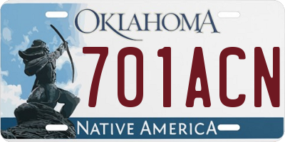 OK license plate 701ACN