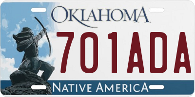 OK license plate 701ADA