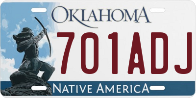 OK license plate 701ADJ