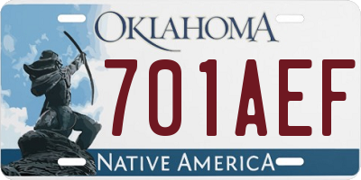 OK license plate 701AEF