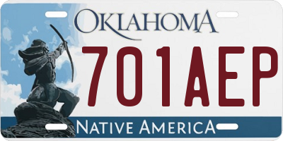 OK license plate 701AEP