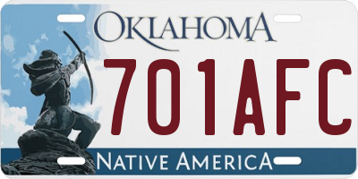 OK license plate 701AFC