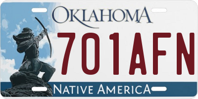 OK license plate 701AFN