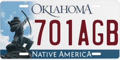 OK license plate 701AGB