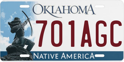 OK license plate 701AGC