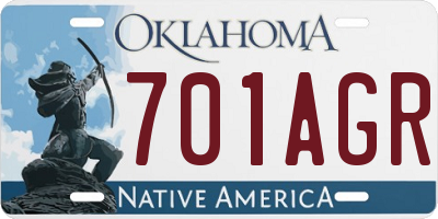 OK license plate 701AGR