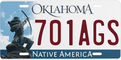 OK license plate 701AGS