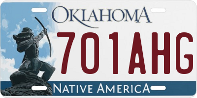 OK license plate 701AHG