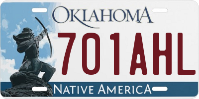 OK license plate 701AHL