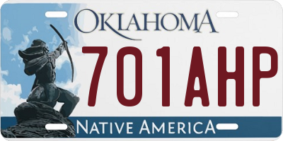 OK license plate 701AHP