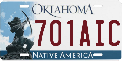 OK license plate 701AIC