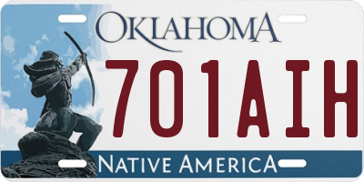 OK license plate 701AIH