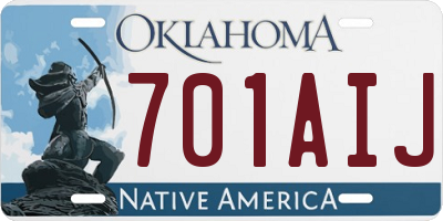 OK license plate 701AIJ