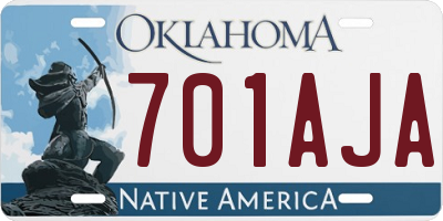 OK license plate 701AJA