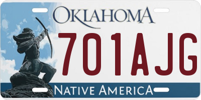 OK license plate 701AJG