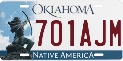 OK license plate 701AJM