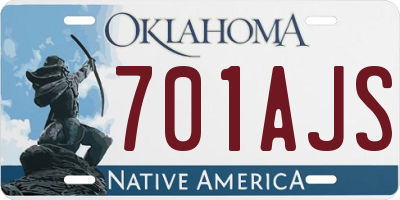 OK license plate 701AJS