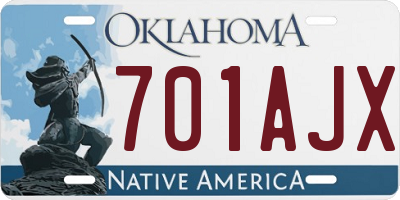 OK license plate 701AJX