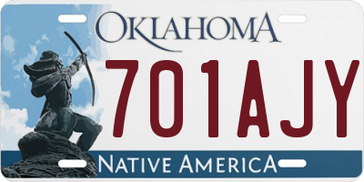 OK license plate 701AJY