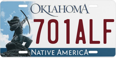 OK license plate 701ALF