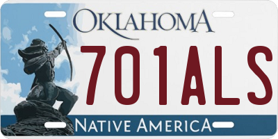 OK license plate 701ALS