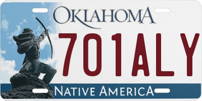 OK license plate 701ALY
