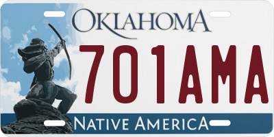 OK license plate 701AMA