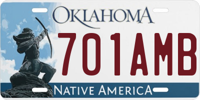 OK license plate 701AMB