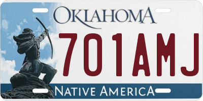 OK license plate 701AMJ
