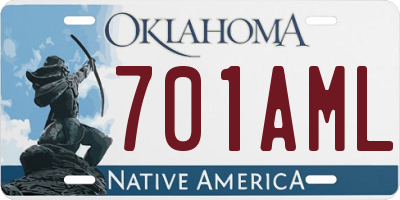 OK license plate 701AML