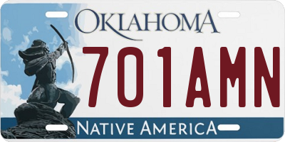 OK license plate 701AMN