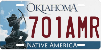OK license plate 701AMR