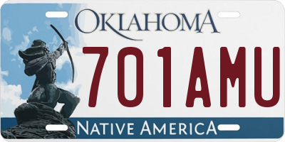 OK license plate 701AMU
