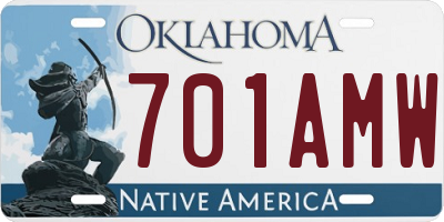 OK license plate 701AMW