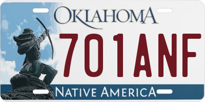 OK license plate 701ANF