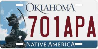 OK license plate 701APA