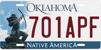 OK license plate 701APF
