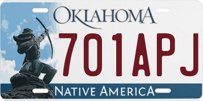 OK license plate 701APJ