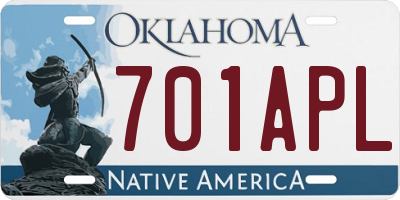 OK license plate 701APL