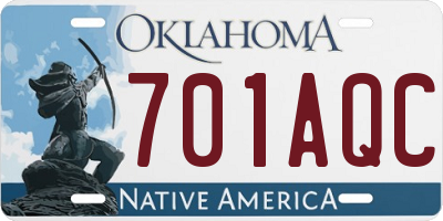 OK license plate 701AQC