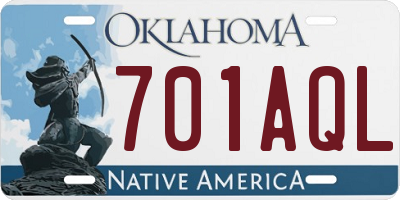 OK license plate 701AQL