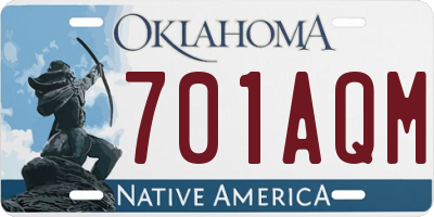 OK license plate 701AQM