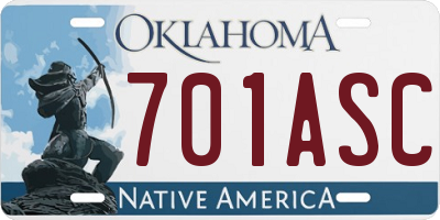 OK license plate 701ASC