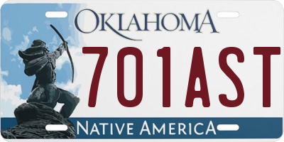 OK license plate 701AST