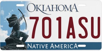 OK license plate 701ASU