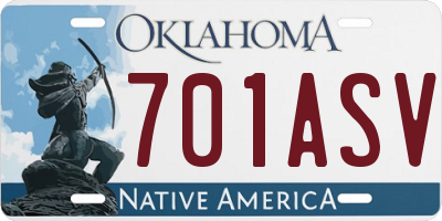 OK license plate 701ASV
