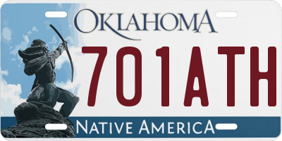 OK license plate 701ATH